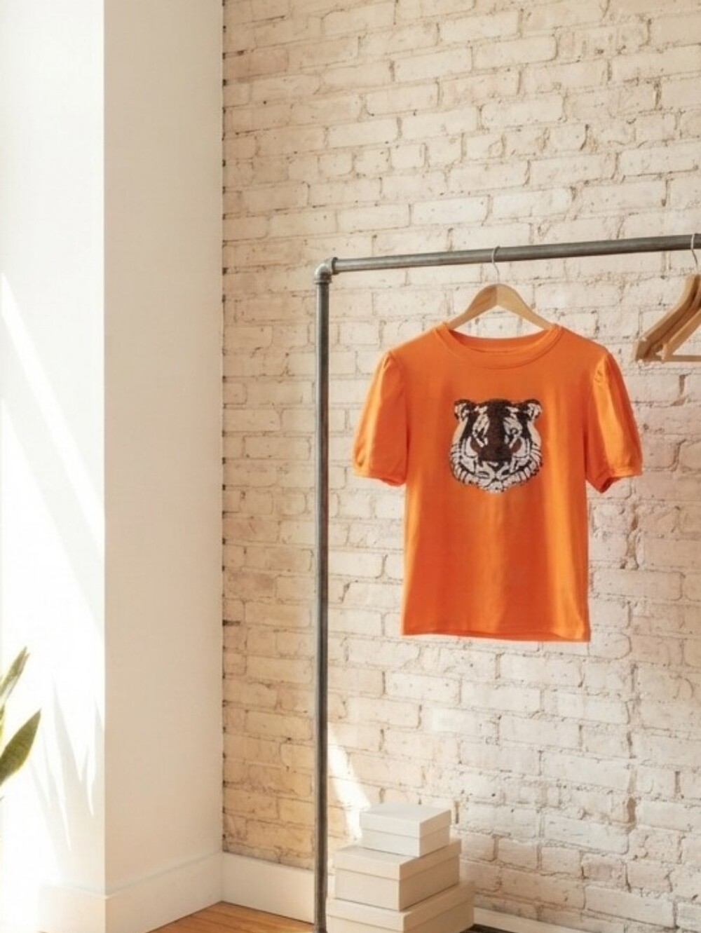 Kids Orange Tiger Graphic Tee